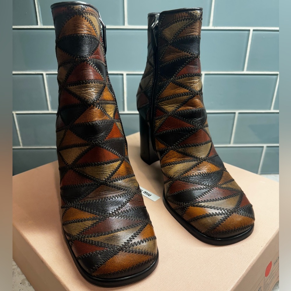 Euc Pattern Miu Miu Boots - image 1
